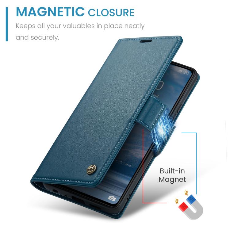 For Redmi 15C 5G / 4G EU 173mm CaseMe 023 Butterfly Buckle Litchi Texture RFID Anti-theft Leather Phone Case