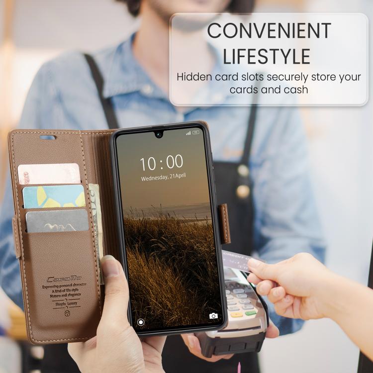 For Redmi 15C 5G / 4G EU 173mm CaseMe 023 Butterfly Buckle Litchi Texture RFID Anti-theft Leather Phone Case