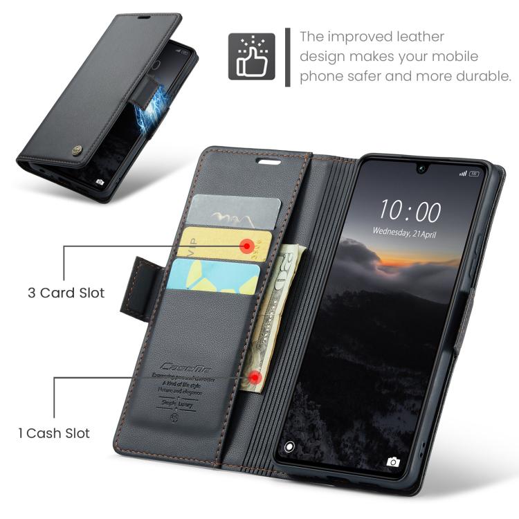 For Redmi 15C 5G / 4G EU 173mm CaseMe 023 Butterfly Buckle Litchi Texture RFID Anti-theft Leather Phone Case