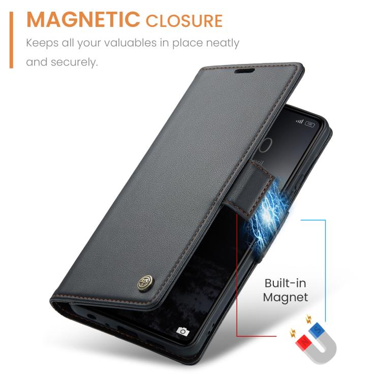 For Redmi 15C 5G / 4G EU 173mm CaseMe 023 Butterfly Buckle Litchi Texture RFID Anti-theft Leather Phone Case
