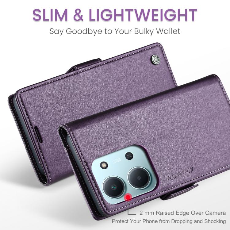For Redmi 15C 5G / 4G EU 173mm CaseMe 023 Butterfly Buckle Litchi Texture RFID Anti-theft Leather Phone Case