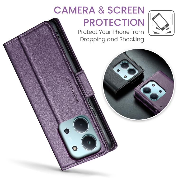 For Redmi 15C 5G / 4G EU 173mm CaseMe 023 Butterfly Buckle Litchi Texture RFID Anti-theft Leather Phone Case