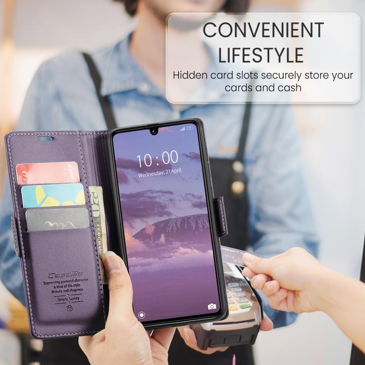 For Redmi 15C 5G / 4G EU 173mm CaseMe 023 Butterfly Buckle Litchi Texture RFID Anti-theft Leather Phone Case
