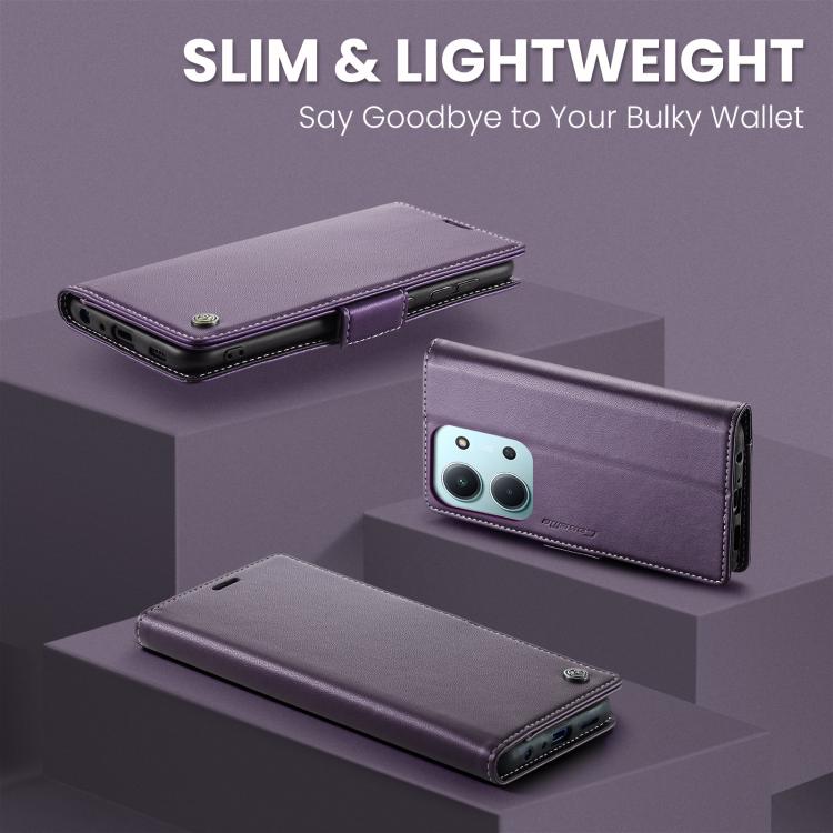 For Redmi 15C 5G / 4G EU 173mm CaseMe 023 Butterfly Buckle Litchi Texture RFID Anti-theft Leather Phone Case