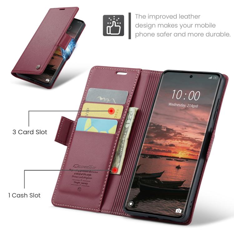 For Redmi Note 15 4G / 5G Global 164mm CaseMe 023 Butterfly Buckle Litchi Texture RFID Anti-theft Leather Phone Case