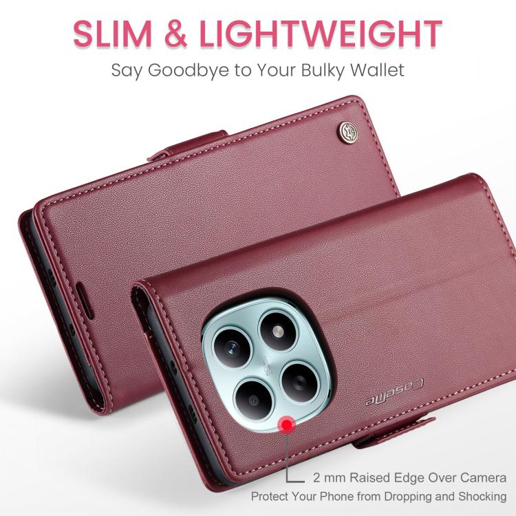 For Redmi Note 15 4G / 5G Global 164mm CaseMe 023 Butterfly Buckle Litchi Texture RFID Anti-theft Leather Phone Case
