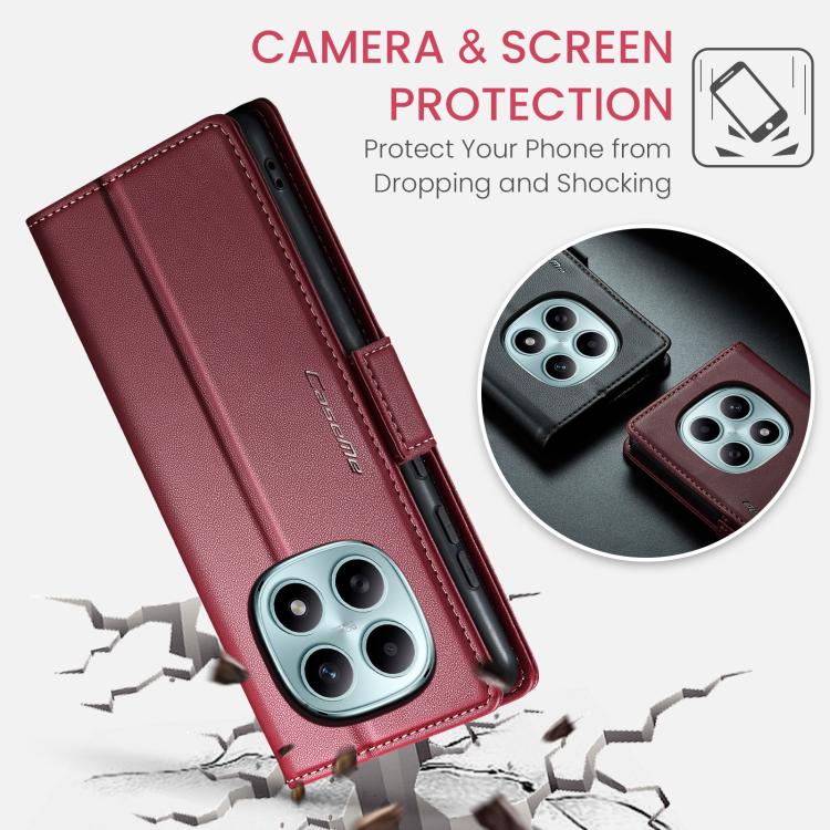For Redmi Note 15 4G / 5G Global 164mm CaseMe 023 Butterfly Buckle Litchi Texture RFID Anti-theft Leather Phone Case