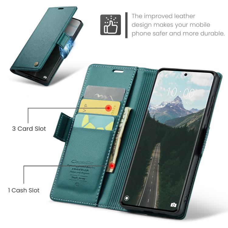 For Redmi Note 15 4G / 5G Global 164mm CaseMe 023 Butterfly Buckle Litchi Texture RFID Anti-theft Leather Phone Case