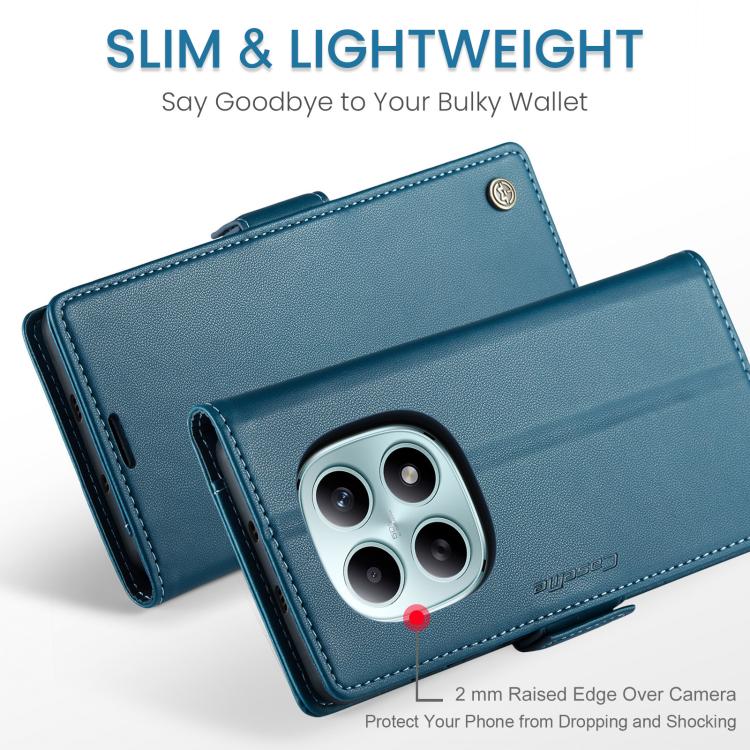 For Redmi Note 15 4G / 5G Global 164mm CaseMe 023 Butterfly Buckle Litchi Texture RFID Anti-theft Leather Phone Case