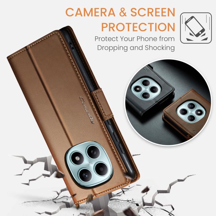For Redmi Note 15 4G / 5G Global 164mm CaseMe 023 Butterfly Buckle Litchi Texture RFID Anti-theft Leather Phone Case