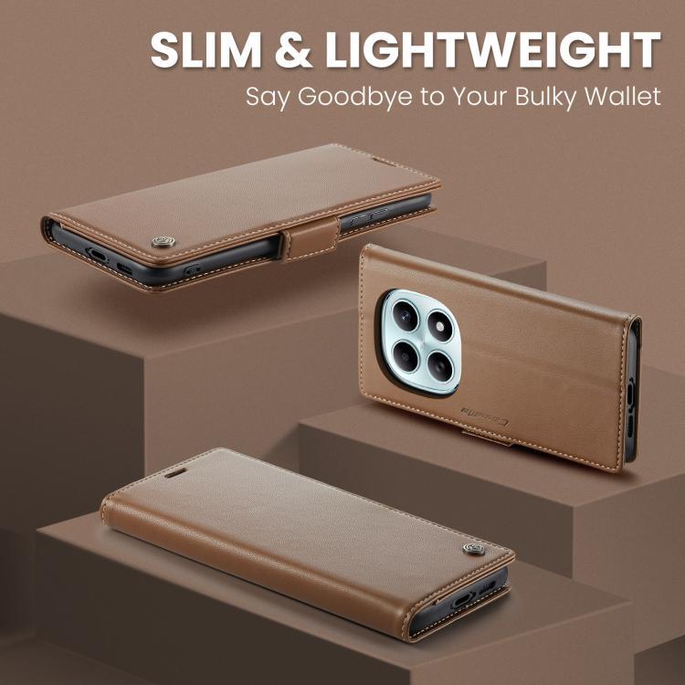 For Redmi Note 15 4G / 5G Global 164mm CaseMe 023 Butterfly Buckle Litchi Texture RFID Anti-theft Leather Phone Case