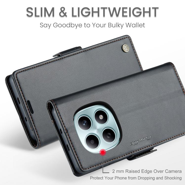 For Redmi Note 15 4G / 5G Global 164mm CaseMe 023 Butterfly Buckle Litchi Texture RFID Anti-theft Leather Phone Case