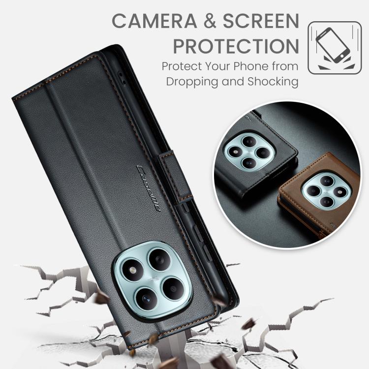 For Redmi Note 15 4G / 5G Global 164mm CaseMe 023 Butterfly Buckle Litchi Texture RFID Anti-theft Leather Phone Case
