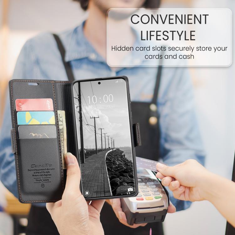 For Redmi Note 15 4G / 5G Global 164mm CaseMe 023 Butterfly Buckle Litchi Texture RFID Anti-theft Leather Phone Case