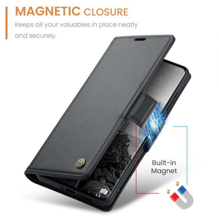 For Redmi Note 15 4G / 5G Global 164mm CaseMe 023 Butterfly Buckle Litchi Texture RFID Anti-theft Leather Phone Case