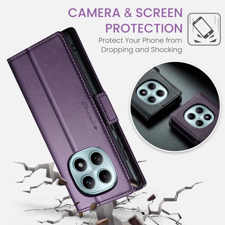 For Redmi Note 15 4G / 5G Global 164mm CaseMe 023 Butterfly Buckle Litchi Texture RFID Anti-theft Leather Phone Case