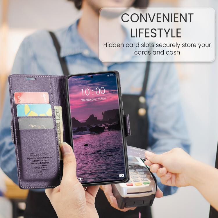 For Redmi Note 15 4G / 5G Global 164mm CaseMe 023 Butterfly Buckle Litchi Texture RFID Anti-theft Leather Phone Case