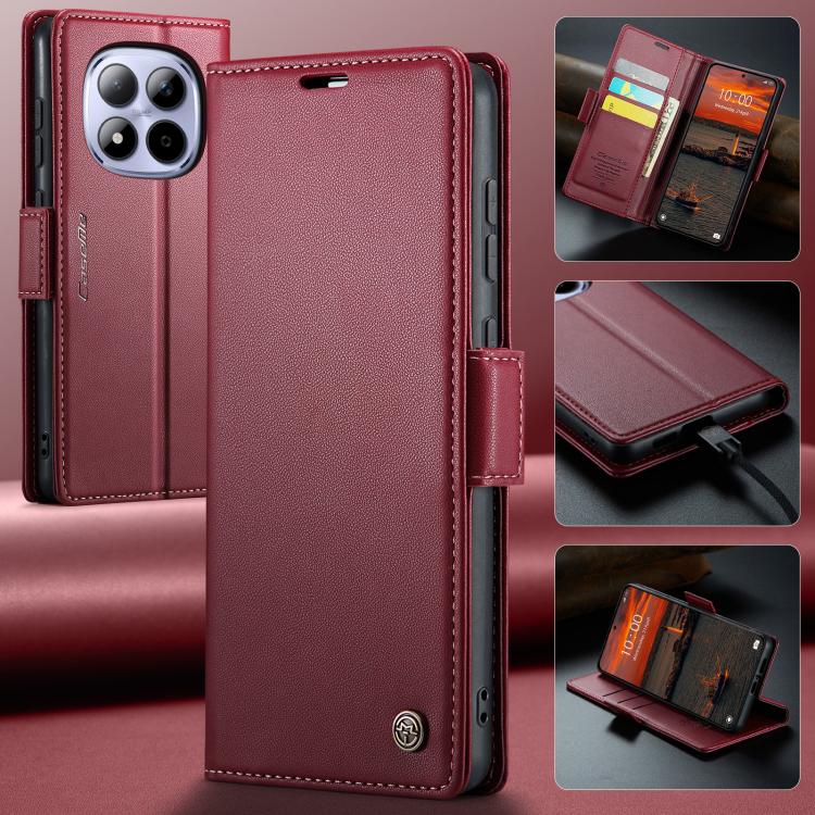 For Redmi Note 15 Pro 4G Global 163.2mm CaseMe 023 Butterfly Buckle Litchi Texture RFID Anti-theft Leather Phone Case