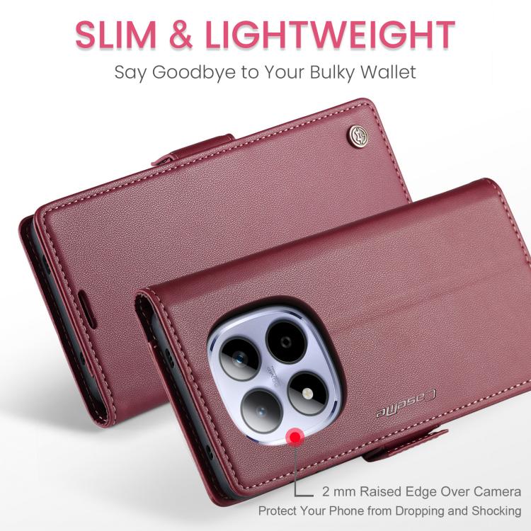 For Redmi Note 15 Pro 4G Global 163.2mm CaseMe 023 Butterfly Buckle Litchi Texture RFID Anti-theft Leather Phone Case