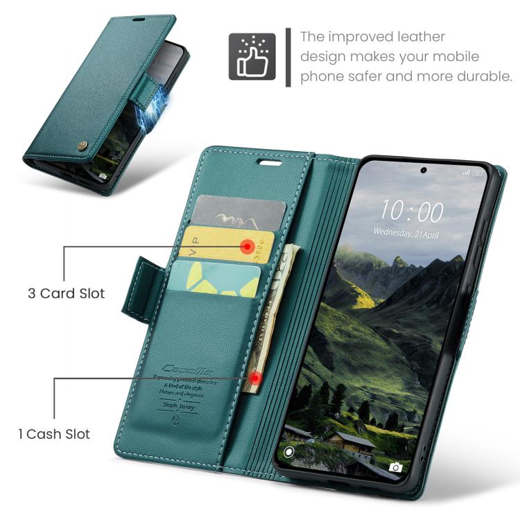 For Redmi Note 15 Pro 4G Global 163.2mm CaseMe 023 Butterfly Buckle Litchi Texture RFID Anti-theft Leather Phone Case