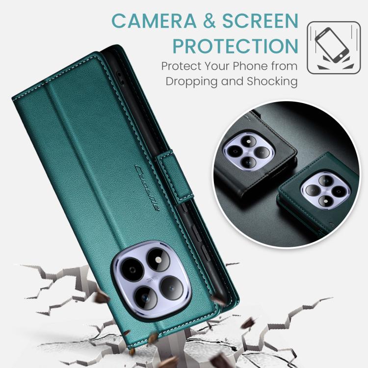For Redmi Note 15 Pro 4G Global 163.2mm CaseMe 023 Butterfly Buckle Litchi Texture RFID Anti-theft Leather Phone Case