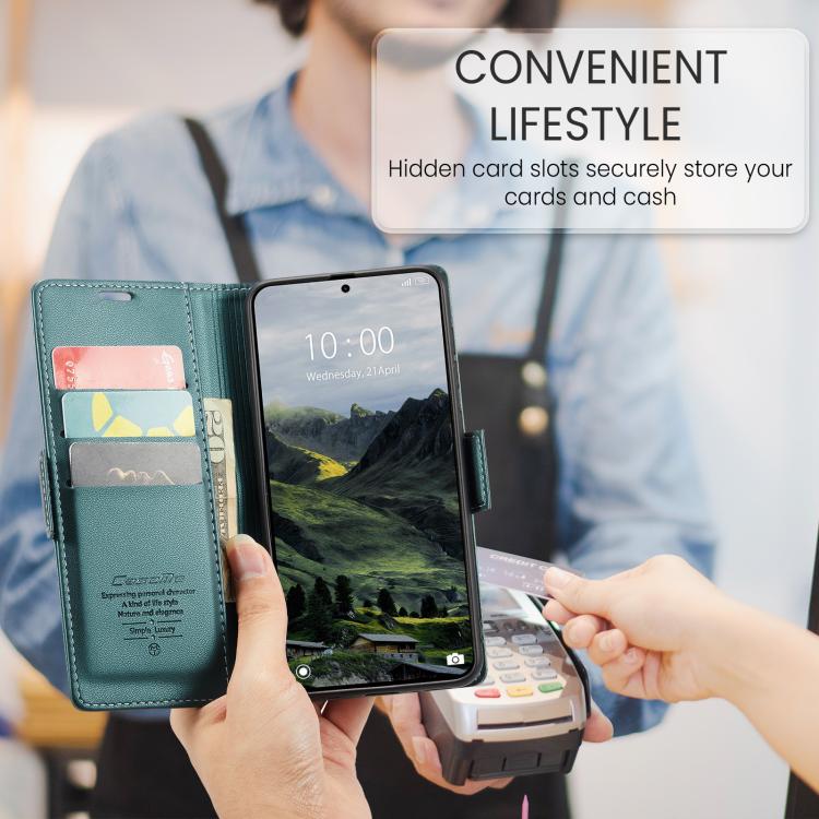 For Redmi Note 15 Pro 4G Global 163.2mm CaseMe 023 Butterfly Buckle Litchi Texture RFID Anti-theft Leather Phone Case