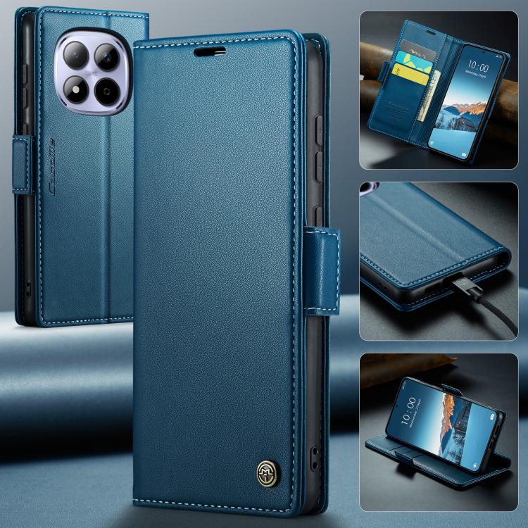 For Redmi Note 15 Pro 4G Global 163.2mm CaseMe 023 Butterfly Buckle Litchi Texture RFID Anti-theft Leather Phone Case