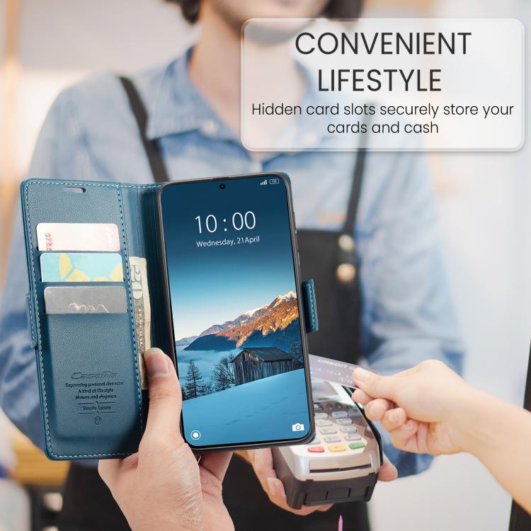 For Redmi Note 15 Pro 4G Global 163.2mm CaseMe 023 Butterfly Buckle Litchi Texture RFID Anti-theft Leather Phone Case