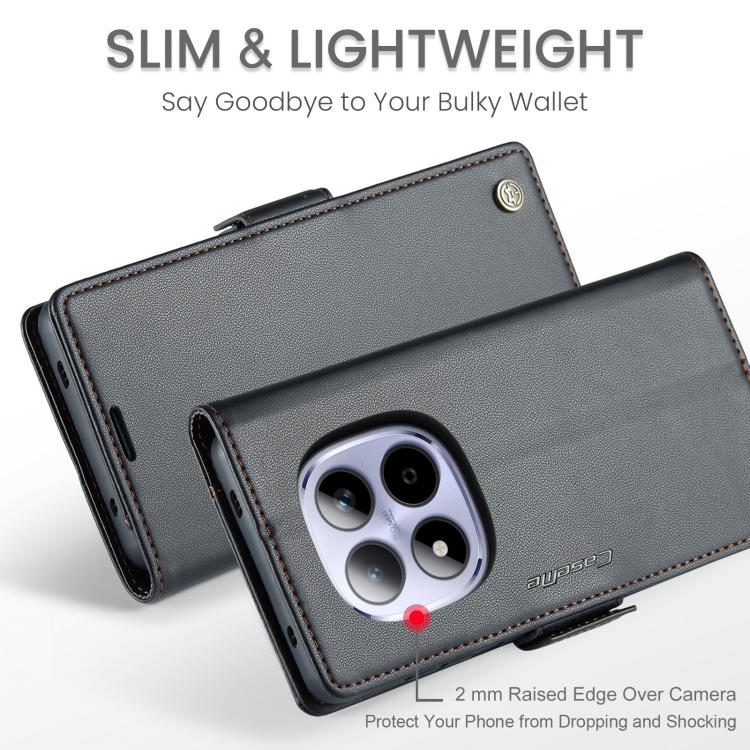 For Redmi Note 15 Pro 4G Global 163.2mm CaseMe 023 Butterfly Buckle Litchi Texture RFID Anti-theft Leather Phone Case