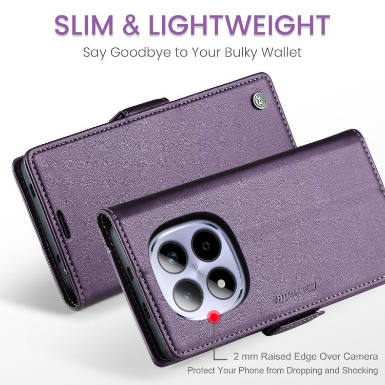 For Redmi Note 15 Pro 4G Global 163.2mm CaseMe 023 Butterfly Buckle Litchi Texture RFID Anti-theft Leather Phone Case