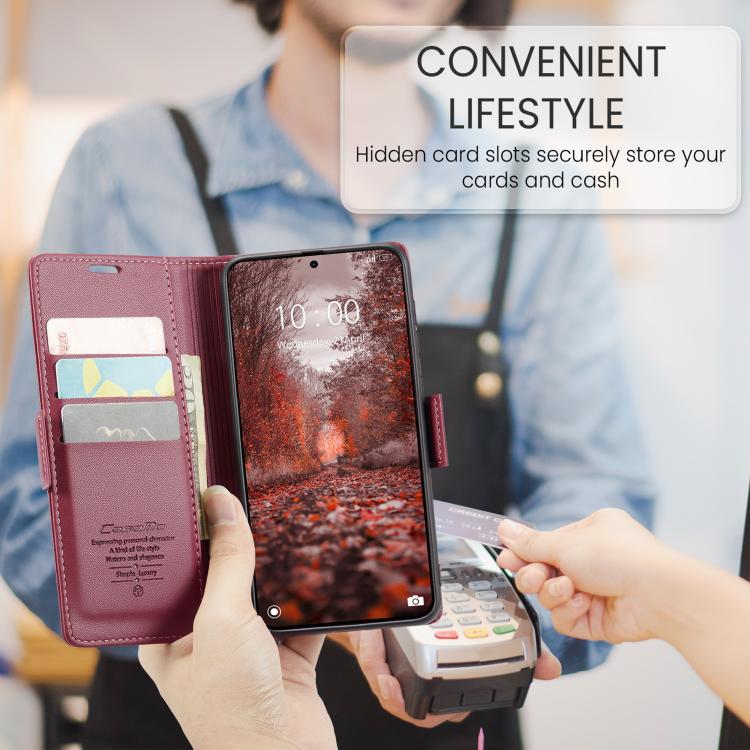For Redmi Note 15 Pro 5G Global 163.6mm CaseMe 023 Butterfly Buckle Litchi Texture RFID Anti-theft Leather Phone Case