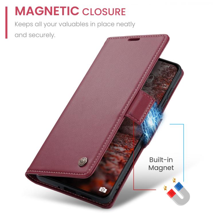 For Redmi Note 15 Pro 5G Global 163.6mm CaseMe 023 Butterfly Buckle Litchi Texture RFID Anti-theft Leather Phone Case