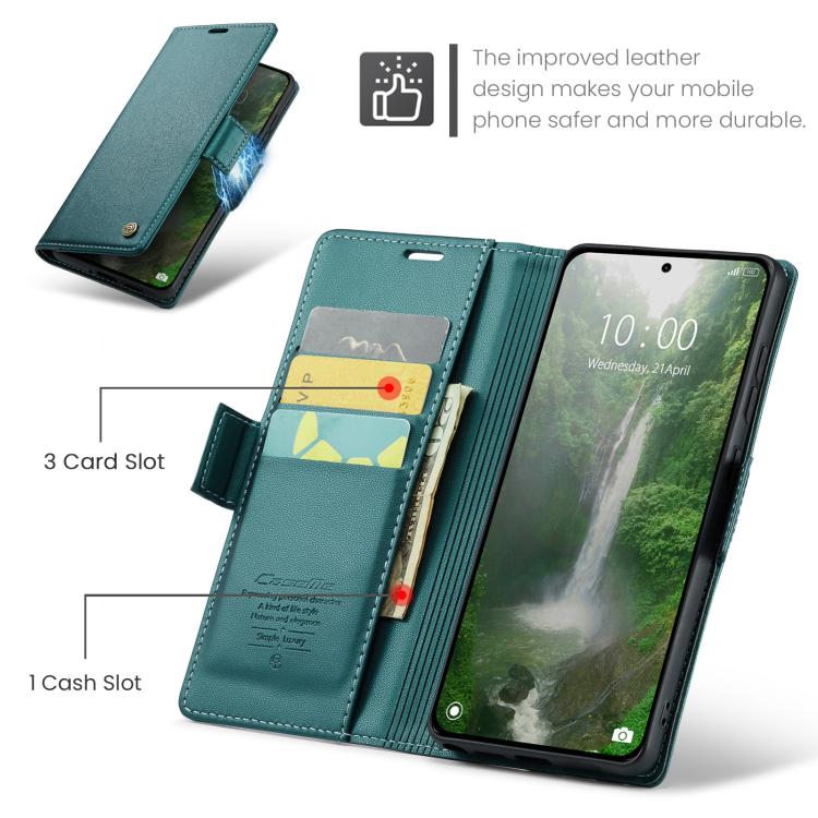For Redmi Note 15 Pro 5G Global 163.6mm CaseMe 023 Butterfly Buckle Litchi Texture RFID Anti-theft Leather Phone Case