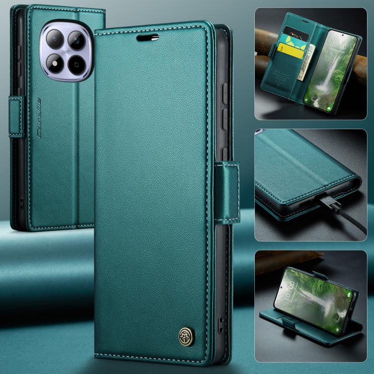 For Redmi Note 15 Pro 5G Global 163.6mm CaseMe 023 Butterfly Buckle Litchi Texture RFID Anti-theft Leather Phone Case