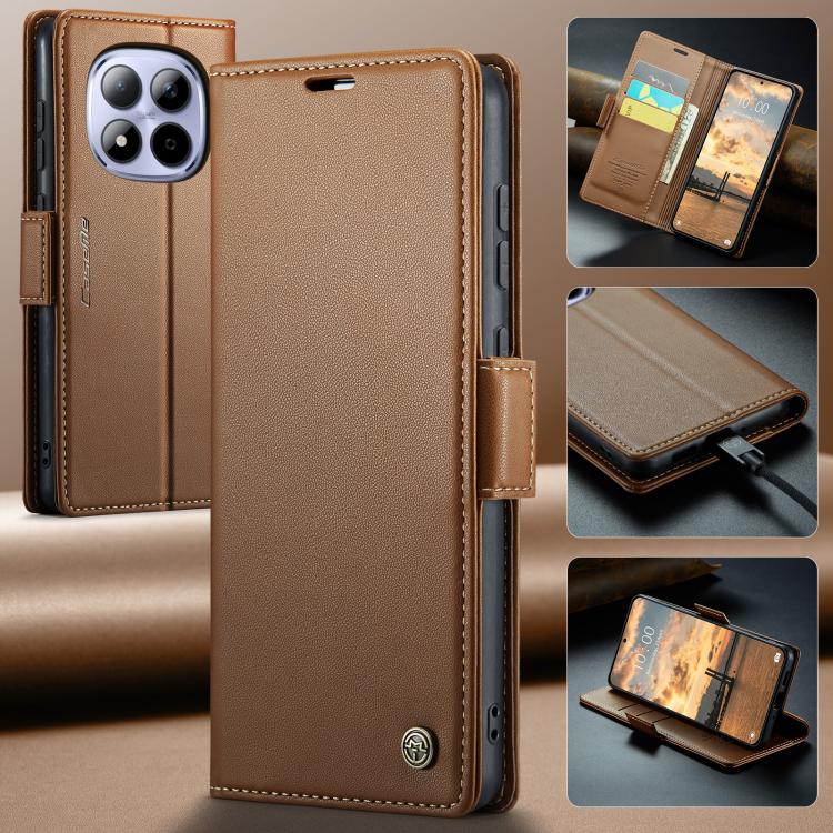 For Redmi Note 15 Pro 5G Global 163.6mm CaseMe 023 Butterfly Buckle Litchi Texture RFID Anti-theft Leather Phone Case