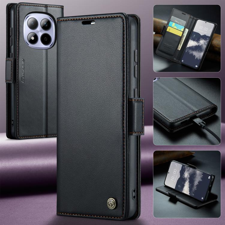 For Redmi Note 15 Pro 5G Global 163.6mm CaseMe 023 Butterfly Buckle Litchi Texture RFID Anti-theft Leather Phone Case