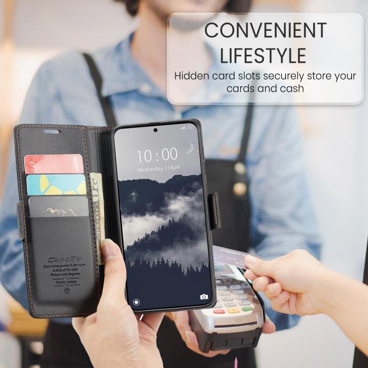 For Redmi Note 15 Pro 5G Global 163.6mm CaseMe 023 Butterfly Buckle Litchi Texture RFID Anti-theft Leather Phone Case