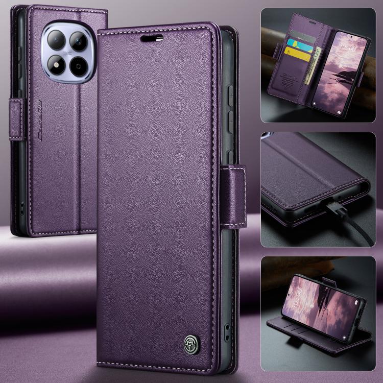For Redmi Note 15 Pro 5G Global 163.6mm CaseMe 023 Butterfly Buckle Litchi Texture RFID Anti-theft Leather Phone Case