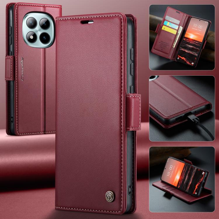 For Redmi Note 15 Pro+ 5G Global 163.3mm CaseMe 023 Butterfly Buckle Litchi Texture RFID Anti-theft Leather Phone Case