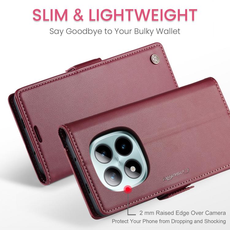 For Redmi Note 15 Pro+ 5G Global 163.3mm CaseMe 023 Butterfly Buckle Litchi Texture RFID Anti-theft Leather Phone Case