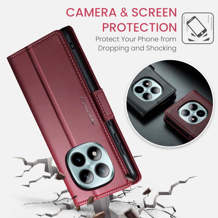 For Redmi Note 15 Pro+ 5G Global 163.3mm CaseMe 023 Butterfly Buckle Litchi Texture RFID Anti-theft Leather Phone Case