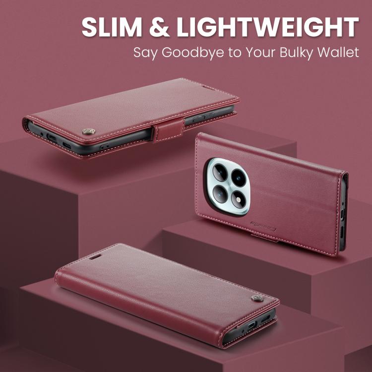 For Redmi Note 15 Pro+ 5G Global 163.3mm CaseMe 023 Butterfly Buckle Litchi Texture RFID Anti-theft Leather Phone Case