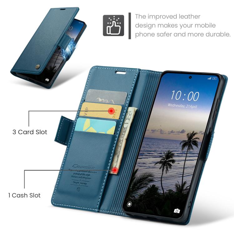 For Redmi Note 15 Pro+ 5G Global 163.3mm CaseMe 023 Butterfly Buckle Litchi Texture RFID Anti-theft Leather Phone Case