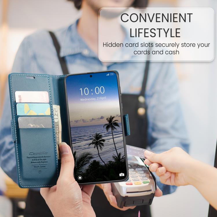 For Redmi Note 15 Pro+ 5G Global 163.3mm CaseMe 023 Butterfly Buckle Litchi Texture RFID Anti-theft Leather Phone Case