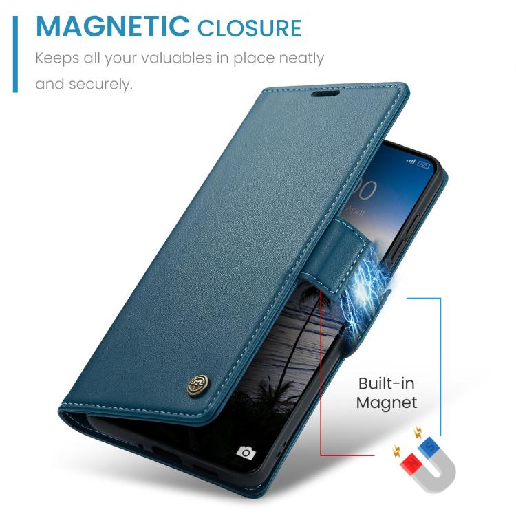 For Redmi Note 15 Pro+ 5G Global 163.3mm CaseMe 023 Butterfly Buckle Litchi Texture RFID Anti-theft Leather Phone Case