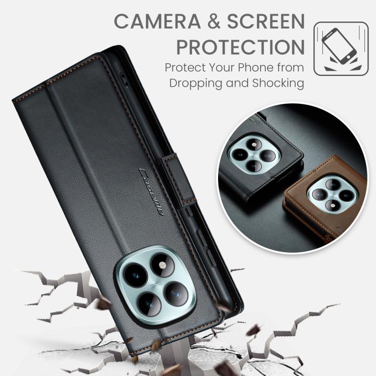 For Redmi Note 15 Pro+ 5G Global 163.3mm CaseMe 023 Butterfly Buckle Litchi Texture RFID Anti-theft Leather Phone Case