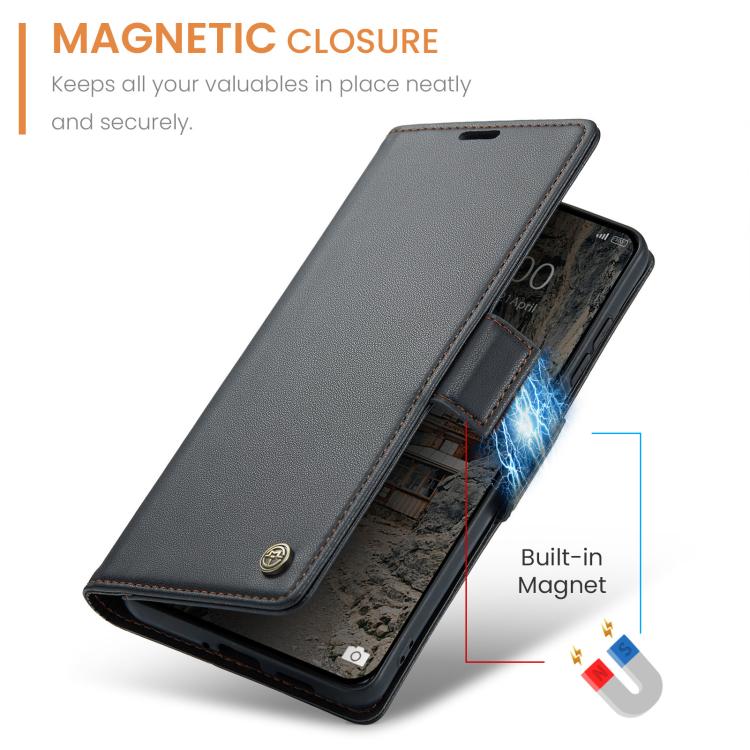 For Redmi Note 15 Pro+ 5G Global 163.3mm CaseMe 023 Butterfly Buckle Litchi Texture RFID Anti-theft Leather Phone Case