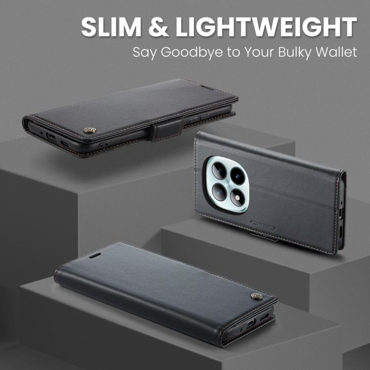 For Redmi Note 15 Pro+ 5G Global 163.3mm CaseMe 023 Butterfly Buckle Litchi Texture RFID Anti-theft Leather Phone Case