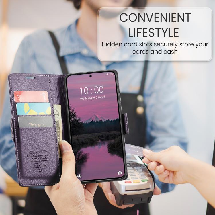 For Redmi Note 15 Pro+ 5G Global 163.3mm CaseMe 023 Butterfly Buckle Litchi Texture RFID Anti-theft Leather Phone Case