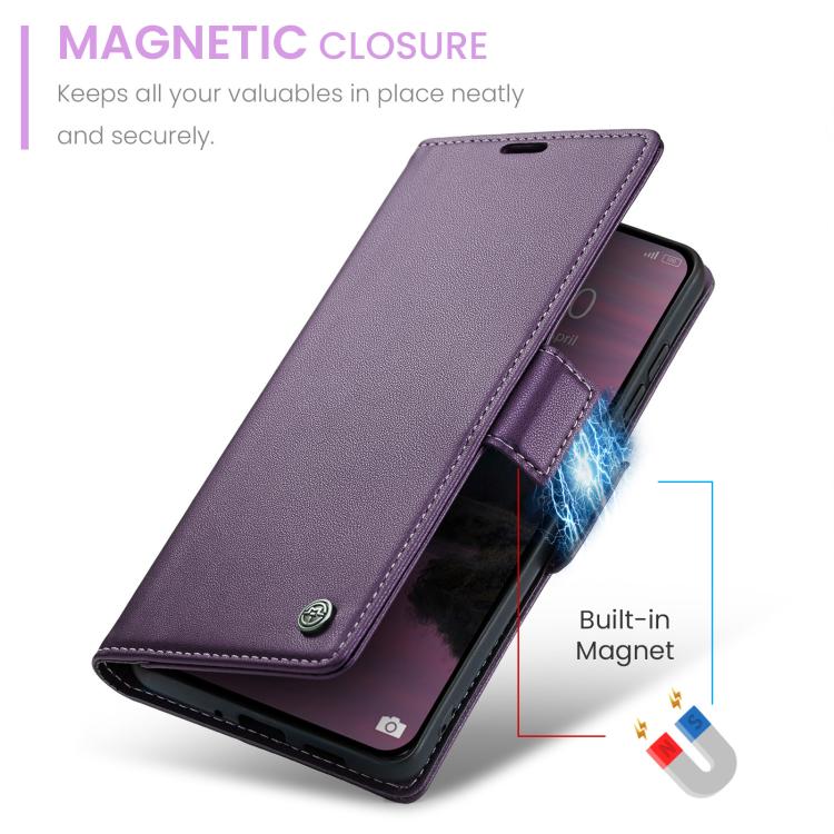 For Redmi Note 15 Pro+ 5G Global 163.3mm CaseMe 023 Butterfly Buckle Litchi Texture RFID Anti-theft Leather Phone Case